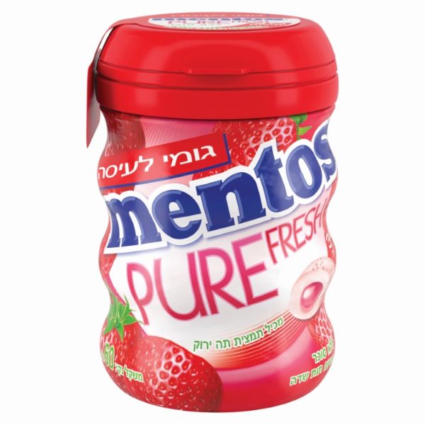 Gum SF Strawberry Curvy Bottle 'Mentos' NETT!