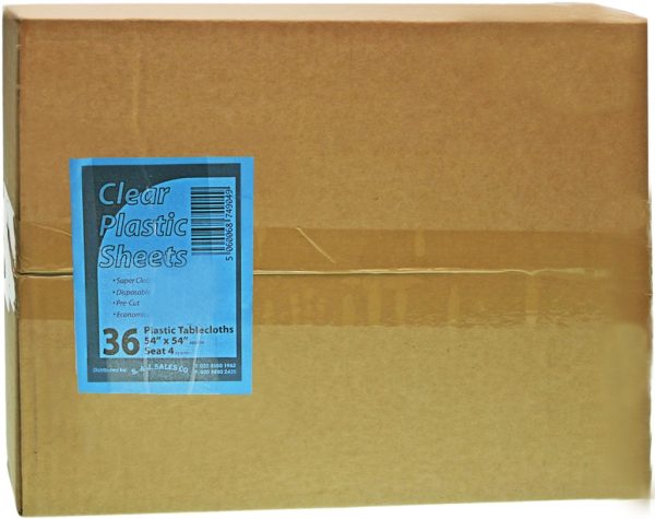 Plastic Tablecloth Clear 54'/54' In Box 'Eazee' NETT!