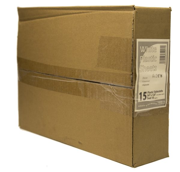 Plastic Tablecloth White 54'/120' In Box 'Eazee'