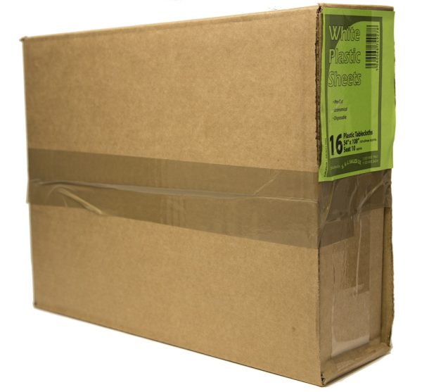 Plastic Tablecloth White 54'/108' In Box 'Eazee'