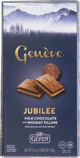 Geneve Swiss Jubilee Milk Choc W/Praline Bar 'Gefen' NETT!