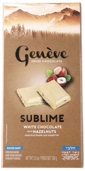 Geneve Swiss Sublime White Choc Bar W/Haz/nut 'Gefen' NETT!