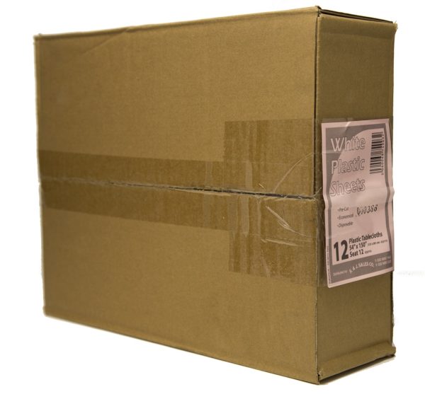 Plastic Tablecloth White 54'/150' In Box 'Eazee'