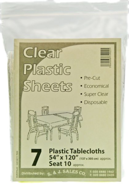 Plastic Tablecloth Clear 54'/120' Bag 'Eazee' NETT!