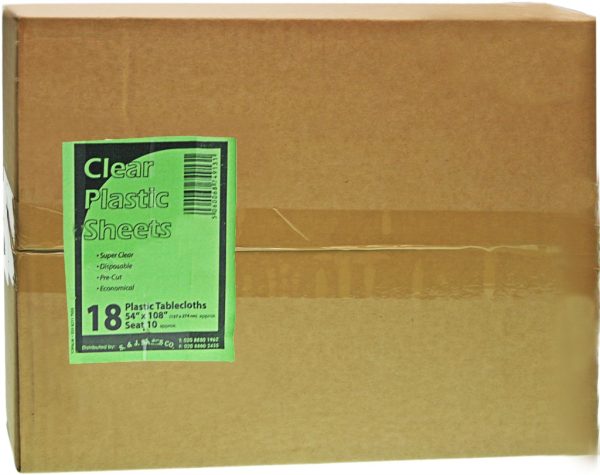 Plastic Tablecloth Clear 54'/108' In Box 'Eazee' NETT!