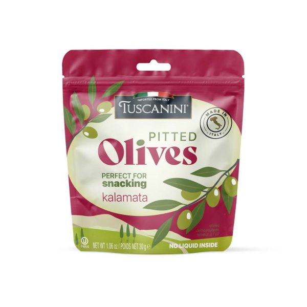 Pitted Olives - Snack Pouch 1oz Kalamata 'Tuscanini' NETT!