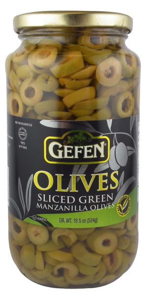 Sliced Olives Large Jar 'Gefen' NETT!